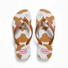 Chinelo Feminino Adulto Chinelo Feminino Estampa Vaquinha Confortável e Estiloso