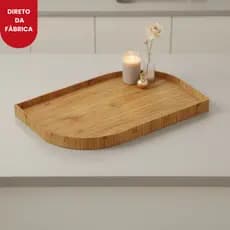 Bandeja Anne decorativa laminada em Madeira ou com Espelho para taças bebidas e objetos decorativos