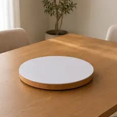 Prato Giratório Gourmet 60cm Bandeja Decorativa Funcional Acabamento em Madeira