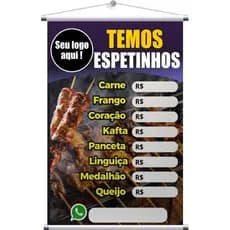 Banner Temos Espetinho de high Qualidade Cores Vibrantes !!!