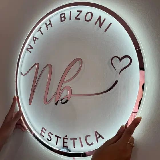 Placa Neon Led 60x60cm em Acrílico - Letreiro Personalizado