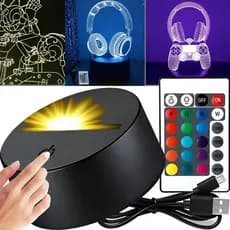 Base Luminária De Led Rgb Controle Remoto Usb