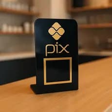 Placa Pix com Base Acrílica para QRCode