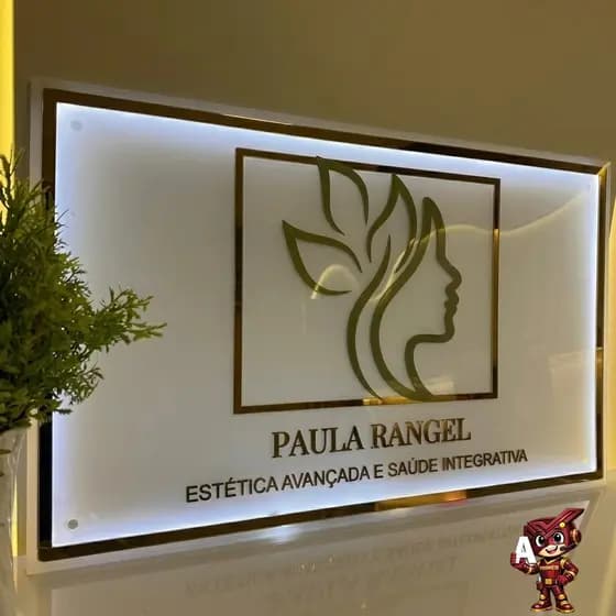 Placa Neon Led 60x40cm em Acrílico - Letreiro Personalizado