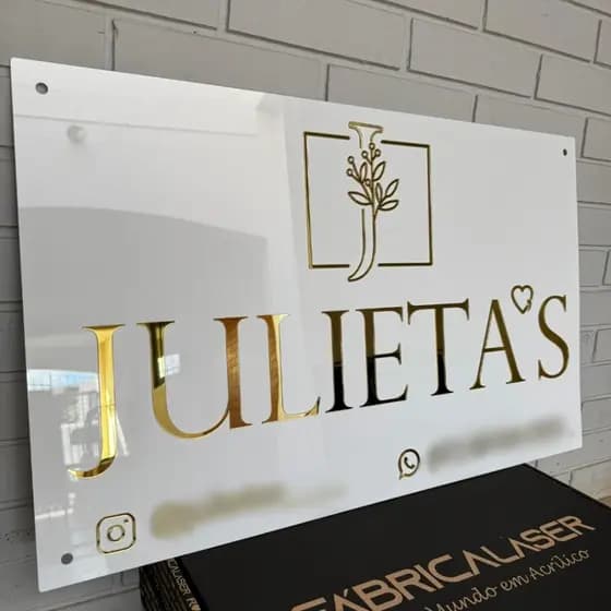 Placa com Letreiro Parede 80x40cm - Acrílico Personalizado