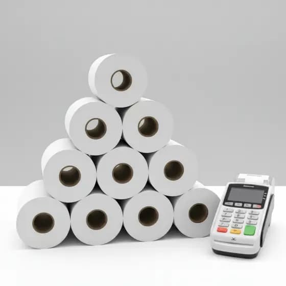 Kit 30 Bobinas Térmicas 57mm x 22m Impressão Recibo Máquina Cartão POS REP