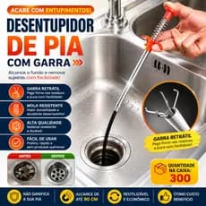 Desentupidor De Encanamento Limpador Pegador Com Garra Limpa Pias Ralos Vasos Flexível 90Cm