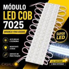 Kit Módulo Injetado Led Superled 7025 Barra Led 3528 Iluminação Para Letreiro 1,5W Lente Cob 6500K