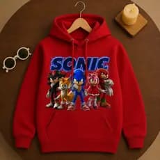 Moletom Blusa de Frio Infantil Menino Sonic do 2 ao 16 Peluciado