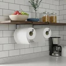 Conjunto Suporte para Rolo de Cozinha Organização Prateleira Armários Funcional Porta Papel Toalha