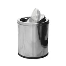 Lixeira Inox 3 Litros Basculante Reforçada Durável, Cinza Brilhante  4.2