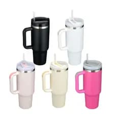 Copo Térmico Inox 1,2L com Alça, Tampa e Canudo | Várias Cores