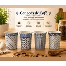 Caneca Porcelana 350ml  modelo geométrico/ xicara para café/chá/suco/copo cozinha