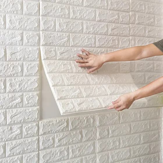 Kit Placas 3D Tijolinho  Parede Adesiva Autocolante Impermeável para Cozinha Sala