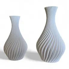 Kit 2 Vasos Decorativos em Espiral Impressão 3D