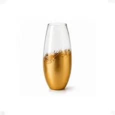 Vaso Decorativo Dourado Vidro 24,5cm Para Flores Mart