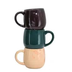 Jogo 2 Canecas Cerâmica 340ml Moderna Café Curvy Elegante