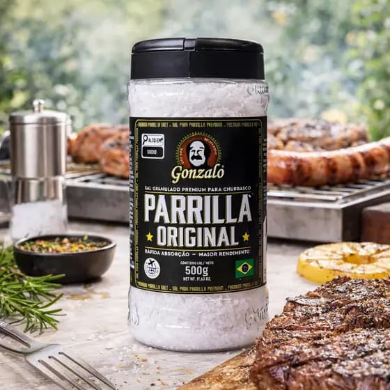 Sal Parrilla Original Gonzalo 500g – Sal Grosso Premium para Churrasco, Alta Absorção e Sabor Intenso