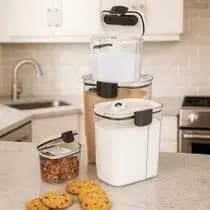 Kit 4 Potes Herméticos Plástico Vedação Armazenar Alimentos Mantimentos Cozinha