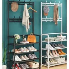 Prateleira Organizadora Calçados Rack Suporte Sapatos Gancho Pendurar Armário Closet