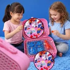 Kit Maleta Educativa Montagem Infantil Unicórnio Brinquedo Criativo Peças Coloridas