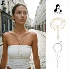 chuya Cruz Diamante Y2K Borla Pingente Colar Moda Jóias Feriado Festival Presente Acessórios