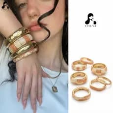 Pulseira Irregular retrô com gotejamento de óleo