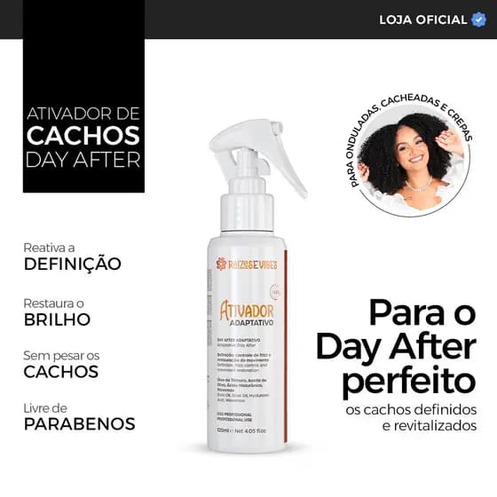 Ativador de Cachos Definição e Nutrição Day After Adaptativo 120ml - Raízes & Vibes