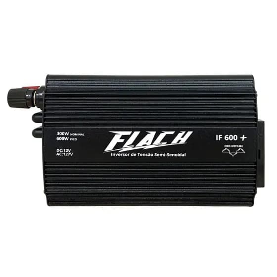 INVERSOR DE TENSÃO FLACH 12V/220V 600W PICO 300W NOMINAL