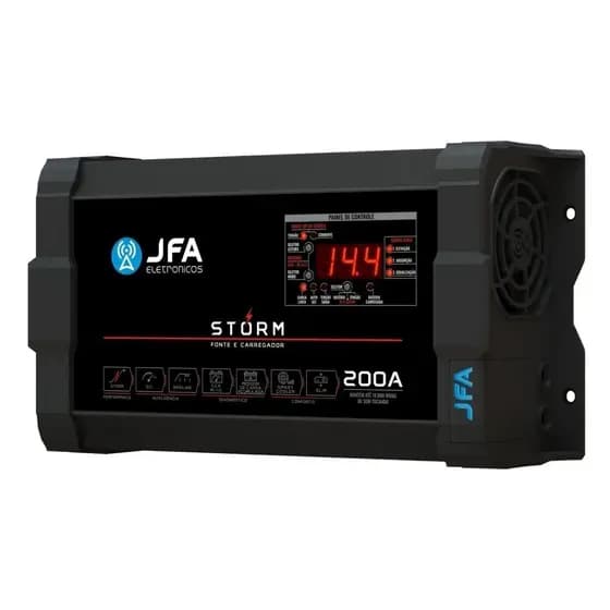 FONTE CARREGADOR DE BATERIA JFA 200 Ah STORM PLUS COM SCI