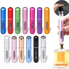 Kit 6 Mini Porta Perfume  Portátil em Spray de 5ml Recarregável  para Viagem