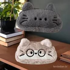 Estojo de Lápis de Pelúcia Bordado com Estampa de Desenho Animado Fofo (para Estudantes)