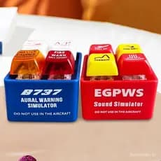 Chaveiro Simulador de Alarme de Emergência EGPWS para Aeronaves, Chaveiro com Alarme Sonoro Boeing 737 para Pilotos e Tr