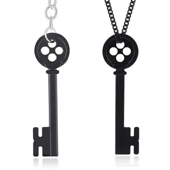 Colar de Chave de Halloween com Chave de Metal, Colar de Baú do Tesouro Preto de Neil Gaiman