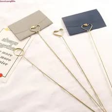 Porta-Cartões TIANCHUANG Aniversário Casamento Metal Coração 10pcs Haste De Inserção Dourada