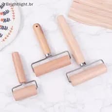 [brightlight.br] 1Pc Rolo Pequeno Em Forma De T Manual De Massa De Madeira Durável Pizza Baker Roller Cozinha Baking Cru
