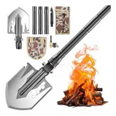Kit Pá Dobrável Multiuso para Camping, Trilhas e Uso Externo