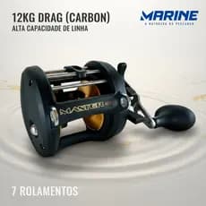 Carretilha Marine Master EX 60 Pesca Pesada Drag 12kg Perfil Alto Original