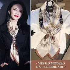 Lenço Grande de Seda/Cetim 90x90 cm - Headwrap Fashion para Verão e Praia /Presente instantâneo - Pronta Entrega em 24h