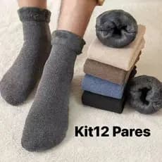 Kit  Meias masculinas Grossas De Lã Térmicas Flexíveis Coloridas De Inverno moda
