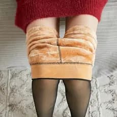 Meia Calça Térmica Forrado Grosso Translúcido Leggings De Lã Quente Das Mulheres De Winter Super Elástico calça térmica