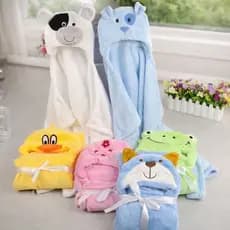 Moda Toalha de Banho Bebê Felpuda Capuz Infantil Recém Nascido Com Orelhinha Menino e Menina 100x70cm