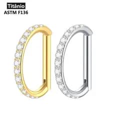 Piercing Meia Argola Clik Titânio PVD Zircônia Revestimento Septril  Rook Piercing Conch Nariz piercing orelha Tragus