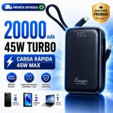 Carregador Portá til Para Celular Samsung iPhone Power Bank20000mAh Turbo 65W