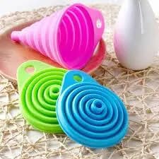 Funil de Silicone Dobrável Cozinha Multiuso Fácil de Usar