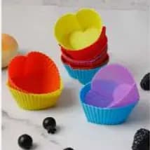 Kit 12 Formas de Silicone Coração | Mini Bolos - Cupcakes - Doces - Mini Pudim