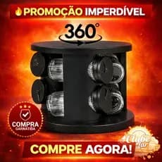 Porta Temperos Giratório 360° 6 Potes de Vidro Belovidro Organizador de Temperos Cozinha