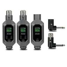 VEDO Conversor de microfone sem fio 2 em 1 Sistema transmissor e receptor XLR, adequado para Mixer de guitarra dinâmico