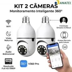 360 V360 Pro APP Sem Fio À Prova D'água Visão Noturna Câmera Com Lâmpada Infravermelha De Segurança Wi-Fi