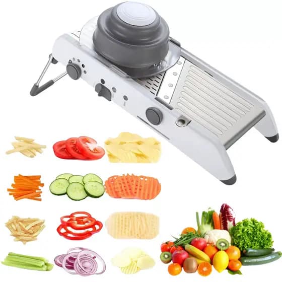 Cortador De Legumes Fatiador Ralador Com Regulagem Em Inox QUE BOM S6